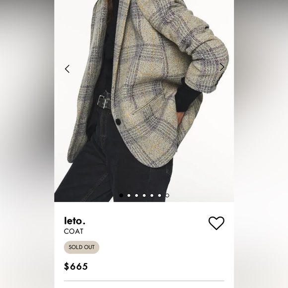 Ba-sh ba&sh bash Blazer Leto Suit Jacket Plaid Wool Tailored $665 - Picture 2 of 9